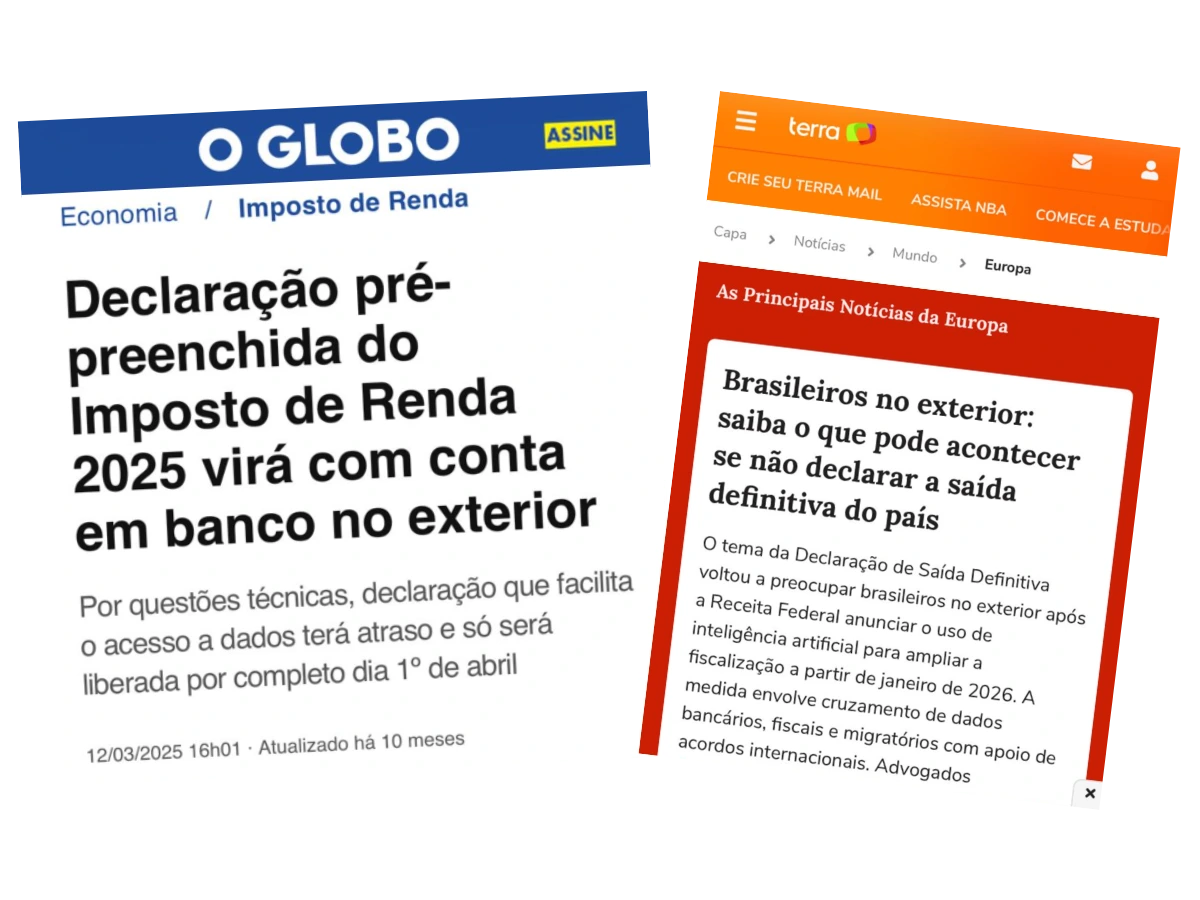Notícias sobre saída fiscal e brasileiros no exterior
