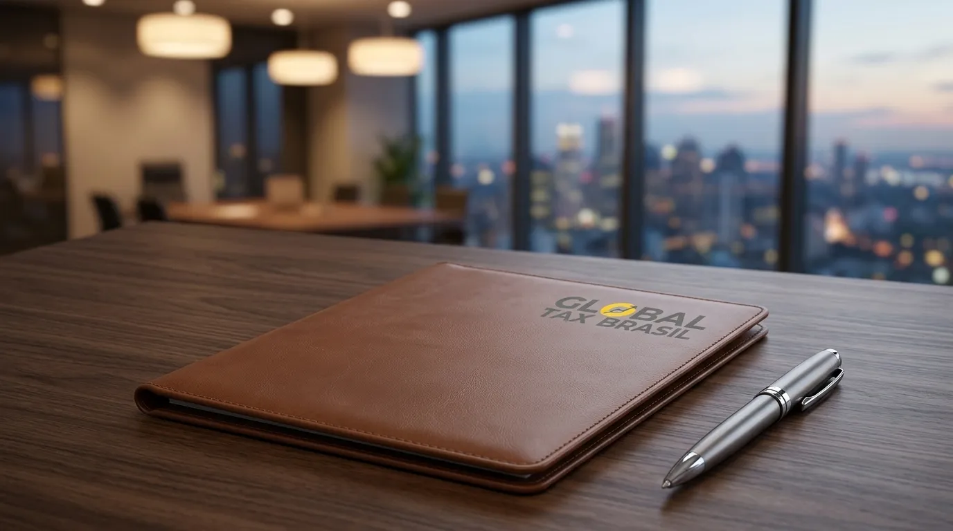 Documentos sobre saída fiscal com empresa ativa sobre mesa de reunião.