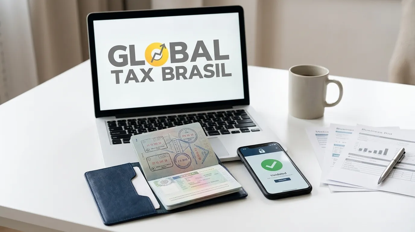 Passaporte e celular mostrando seguranca digital para ilustrar se a saida fiscal cancela o CPF do cidadao.