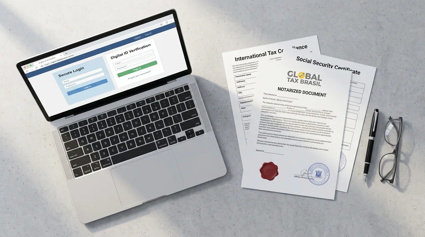 Documentos e tecnologia para regularizar prova de vida INSS exterior.
